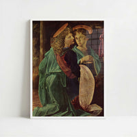 Baptism of Christ (1642) by Leonardo da Vinci & Verrocchio – Art Print - Art print in white frame