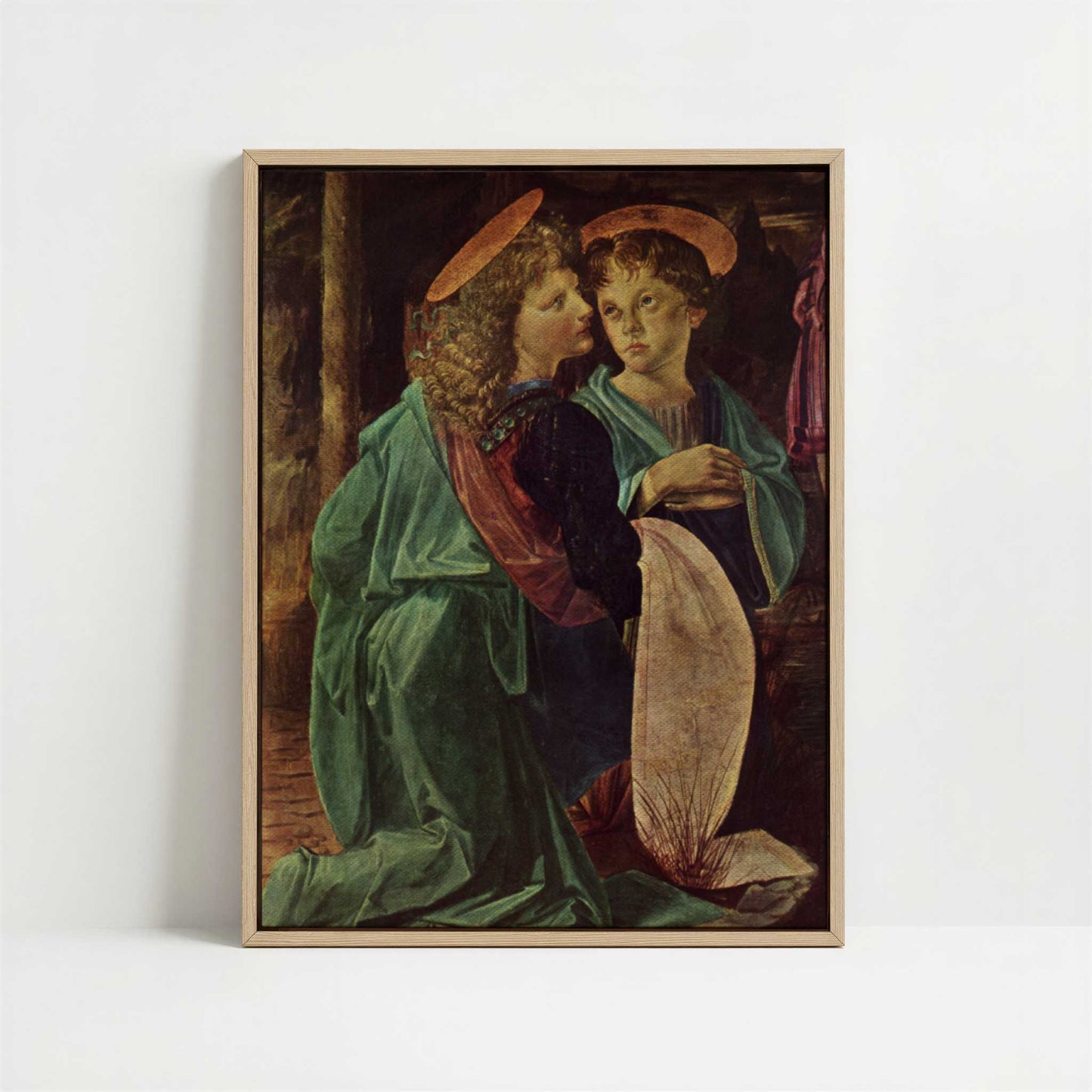 Framed Canvas - Framed canvas in oak color frame