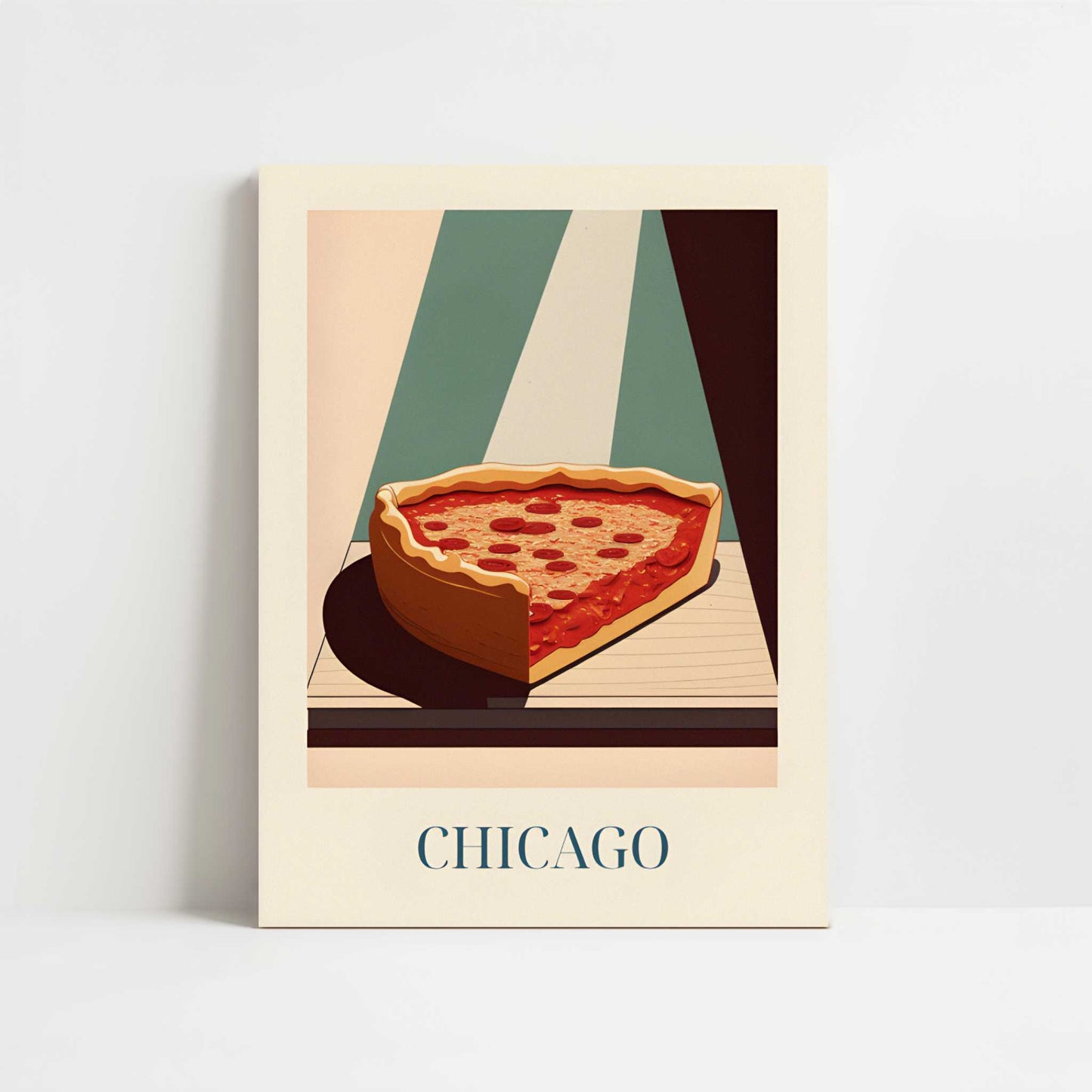 Deep dish pizza from Chicago, United States - Art Print - Unframed art print