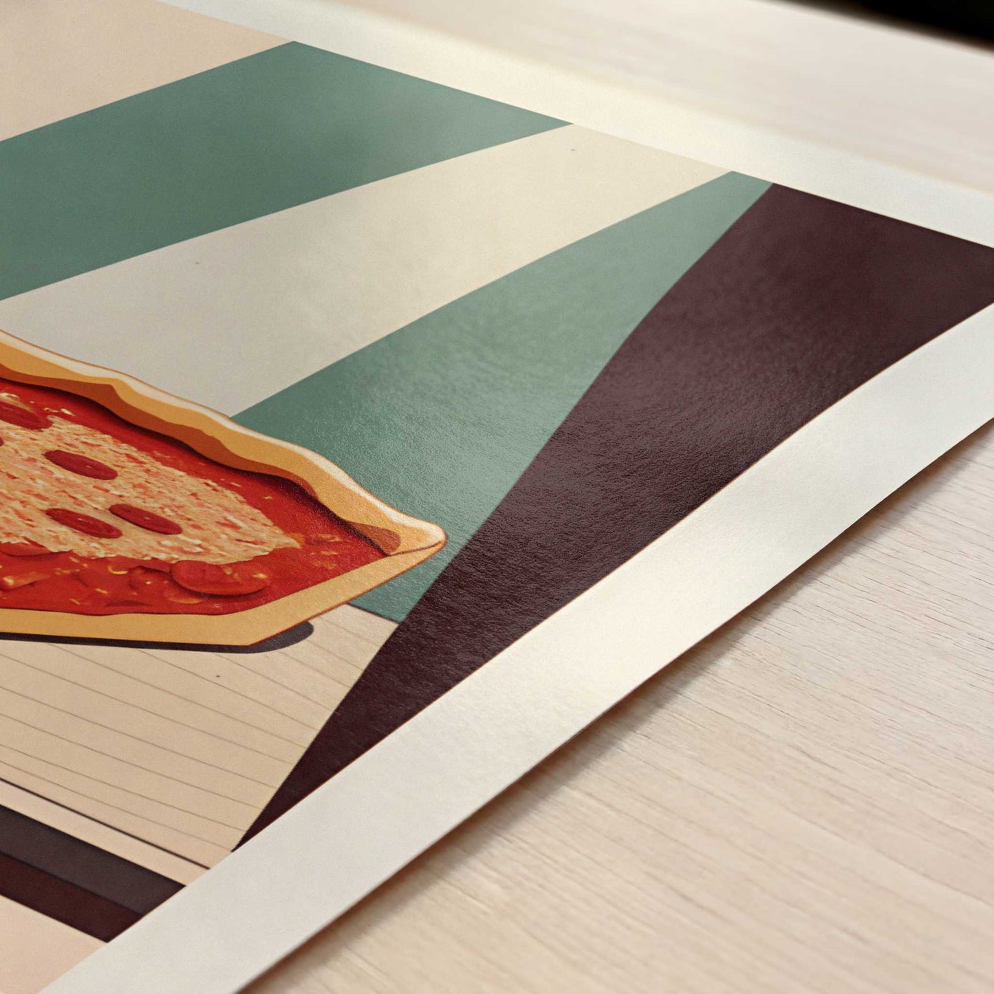 Deep dish pizza from Chicago, United States - Art Print - Close-up detail of the art print