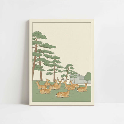 Deer Resting in Nara Park - Art Print - Unframed art print