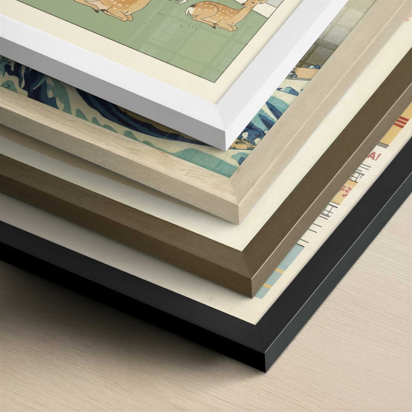 Deer Resting in Nara Park - Art Print - Close-up detail of the different frames