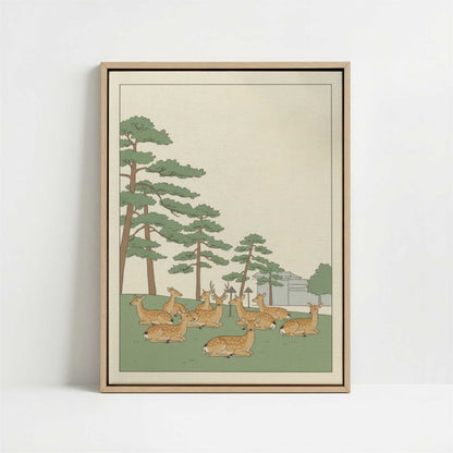 Framed Canvas - Framed canvas in oak color frame