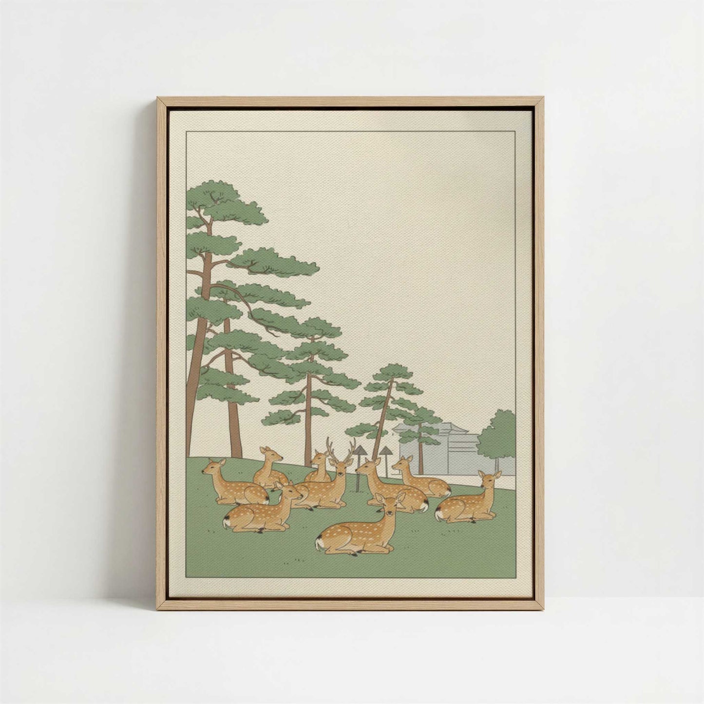 Framed Canvas - Framed canvas in oak color frame