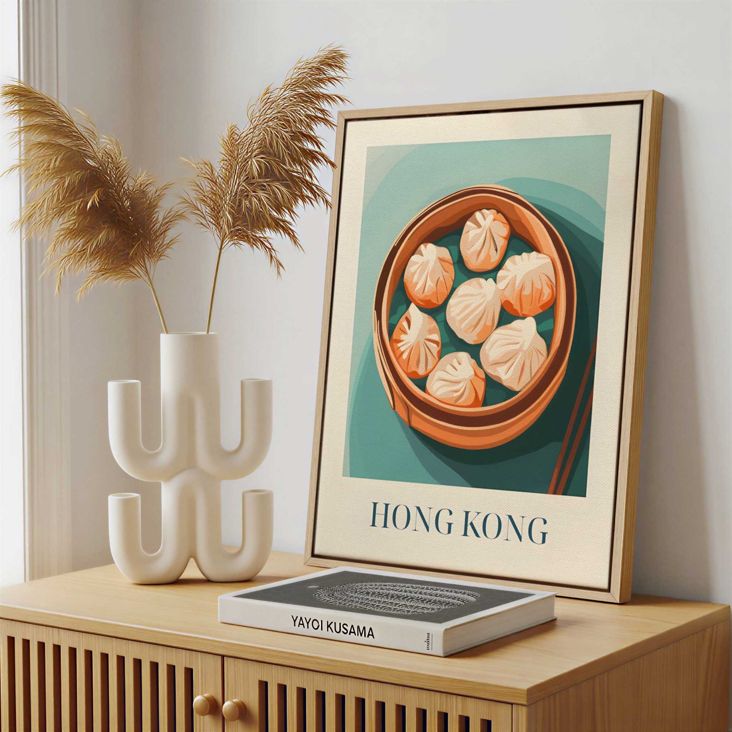 Framed Canvas - Framed canvas in a stylish interior setting