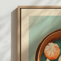 Framed Canvas - Close-up detail and texture of the framed canvas