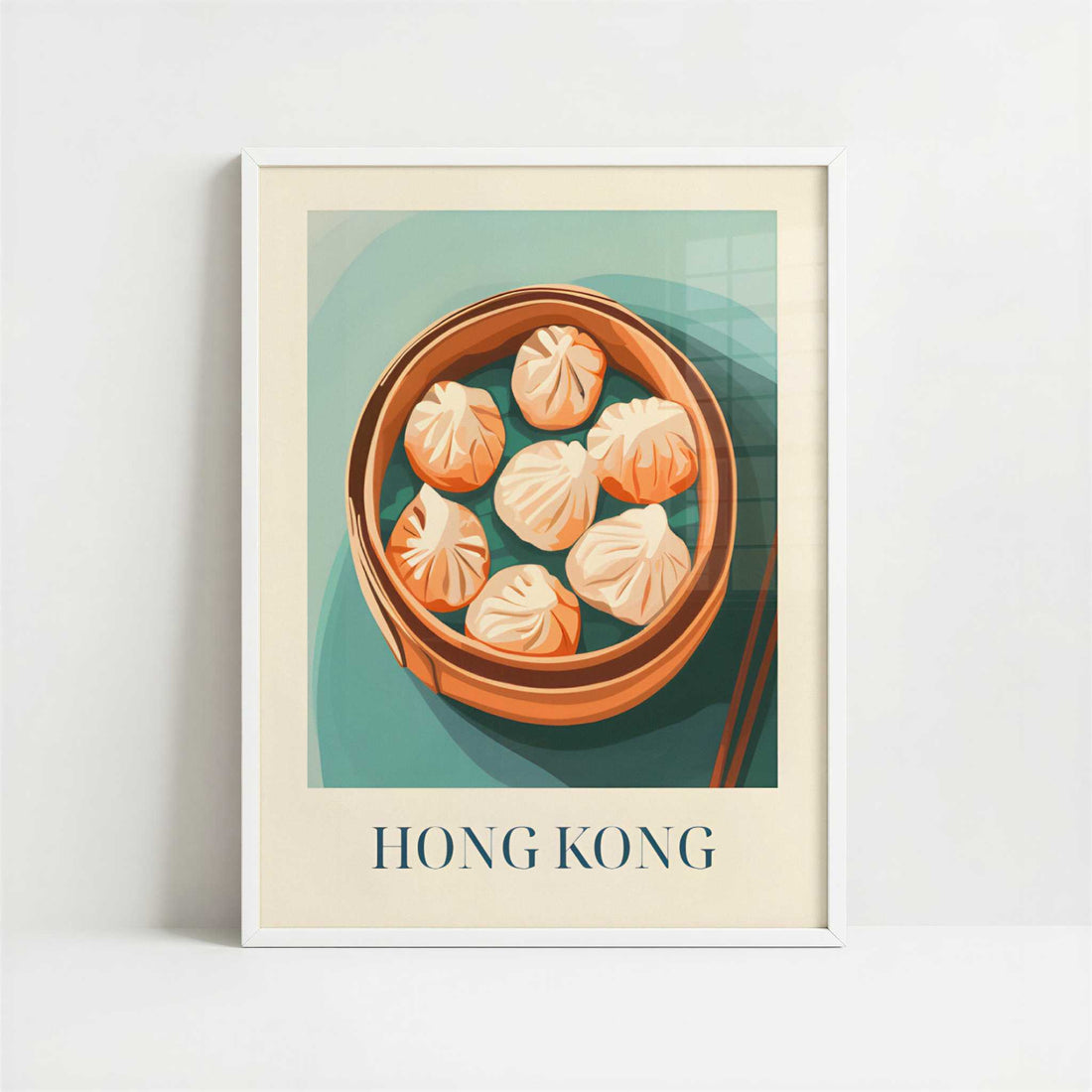 Dim Sum from Hong Kong, Hong Kong - Art Print - Art print in white frame