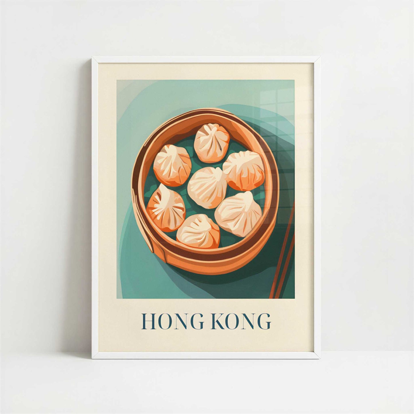 Dim Sum from Hong Kong, Hong Kong - Art Print - Art print in white frame