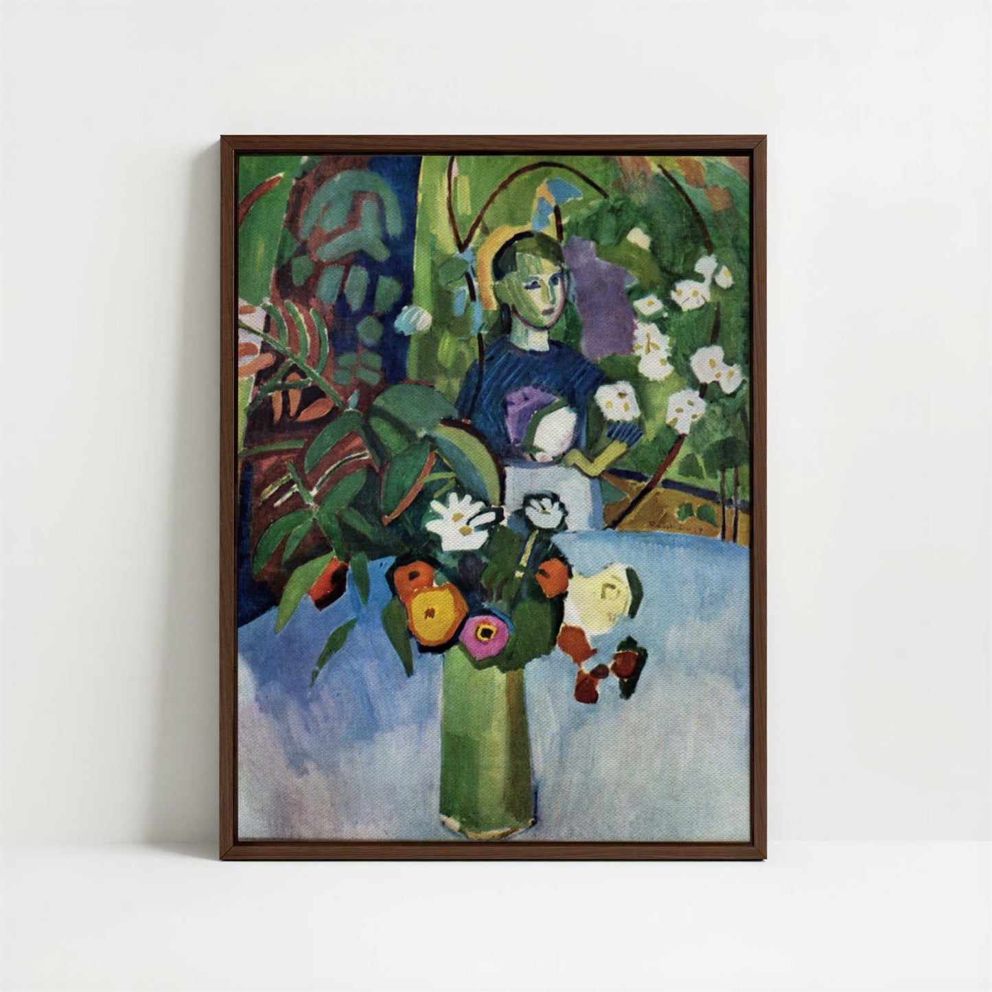 Framed Canvas - Framed canvas in dark wood color frame