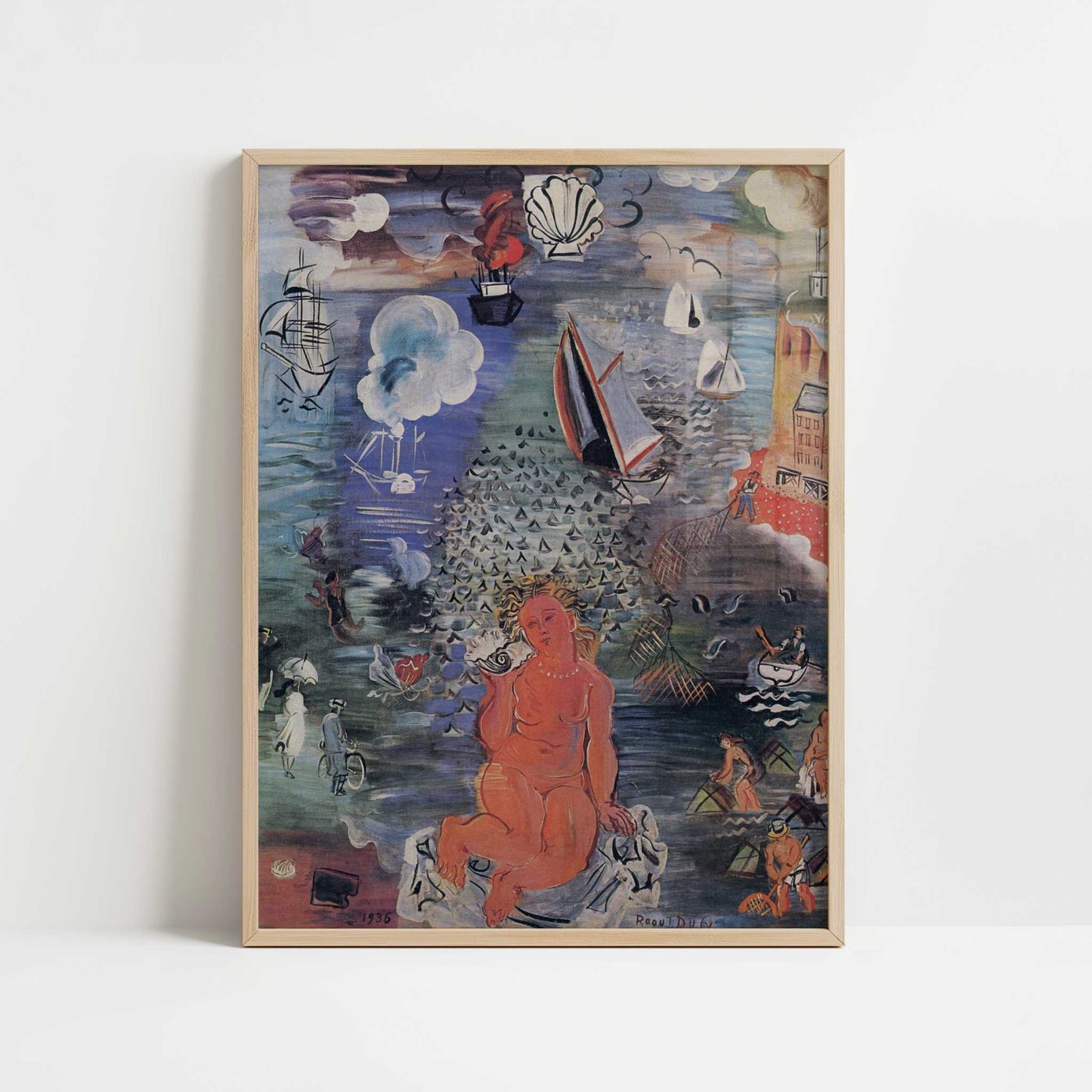 Amphitrite (1936) by Raoul Dufy – Art Print - Art print in oak frame