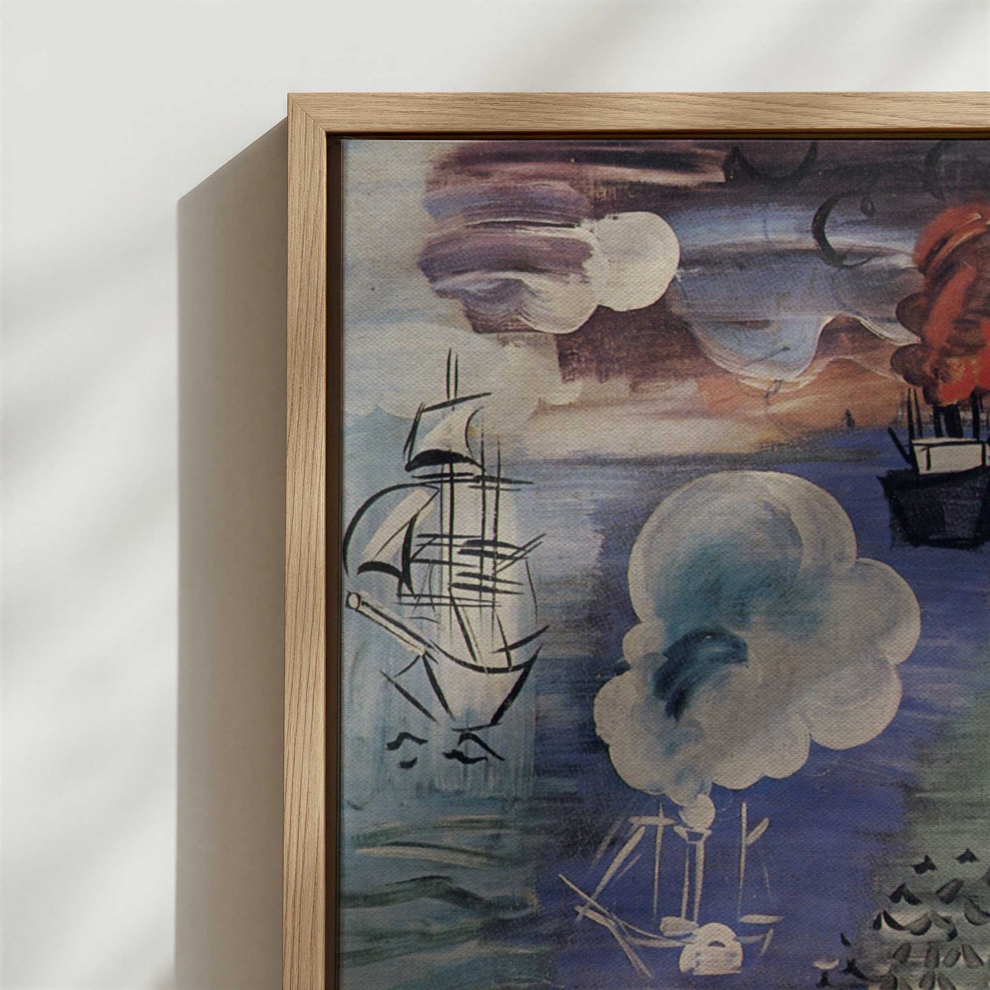 Framed Canvas - Close-up detail and texture of the framed canvas