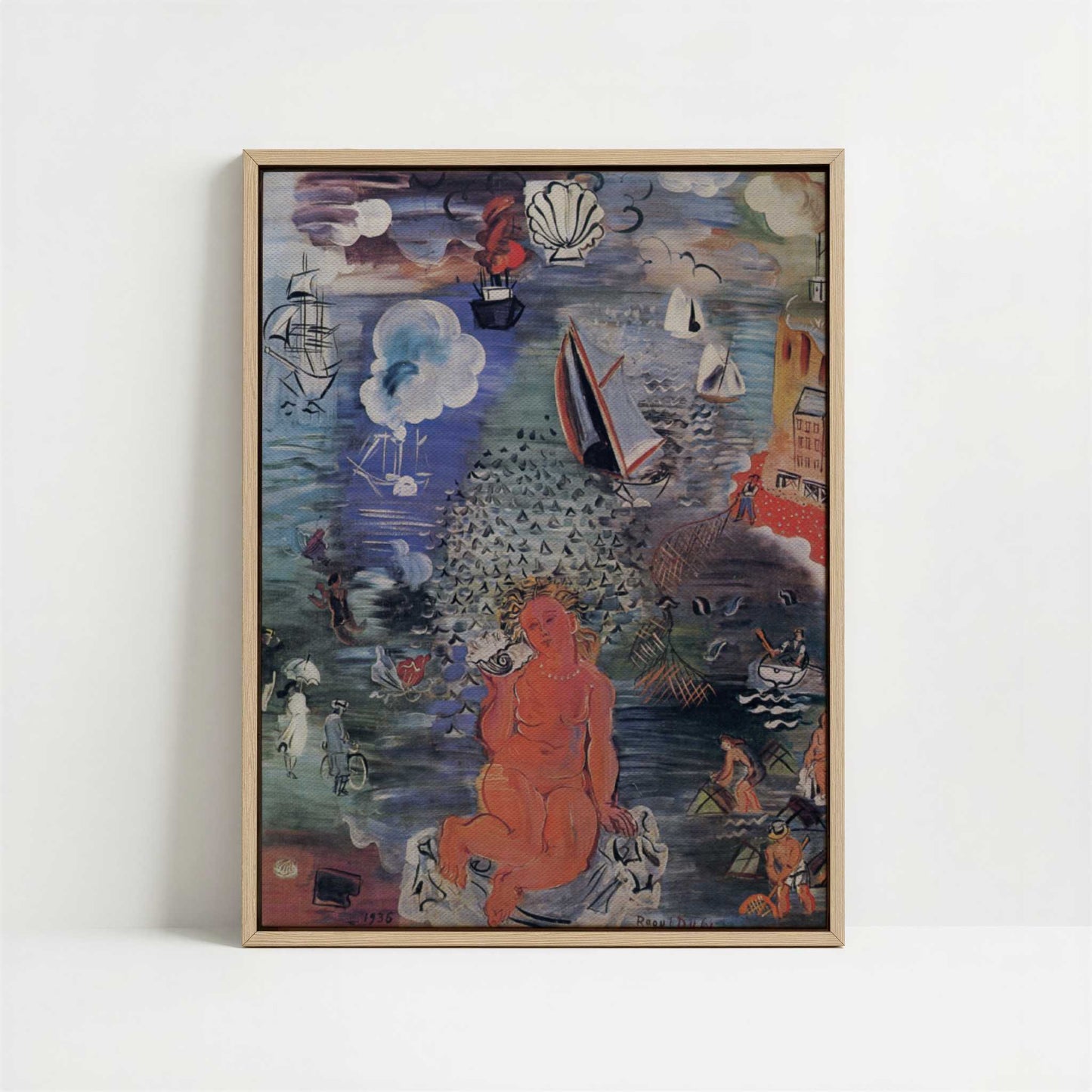 Framed Canvas - Framed canvas in oak color frame