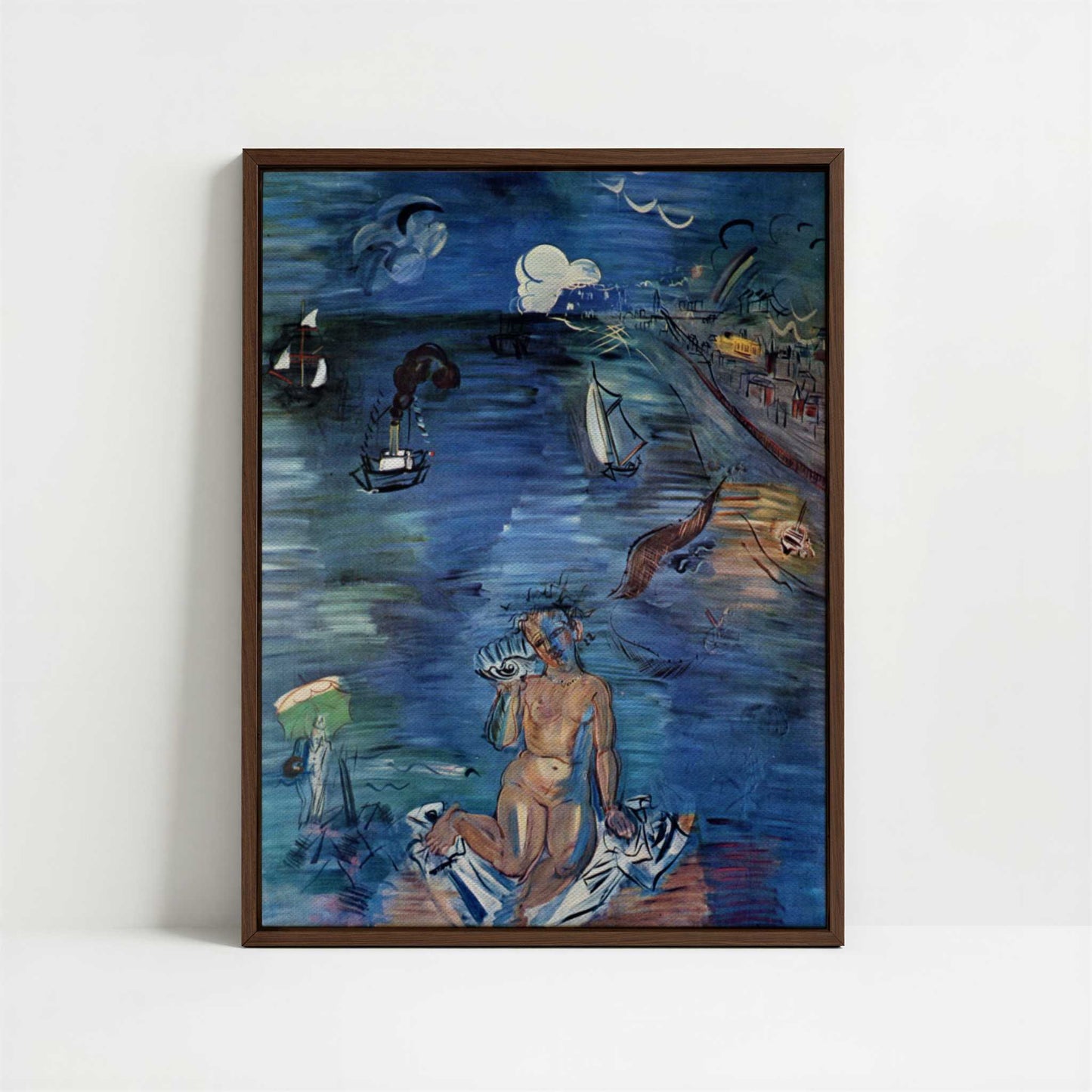 Framed Canvas - Framed canvas in dark wood color frame