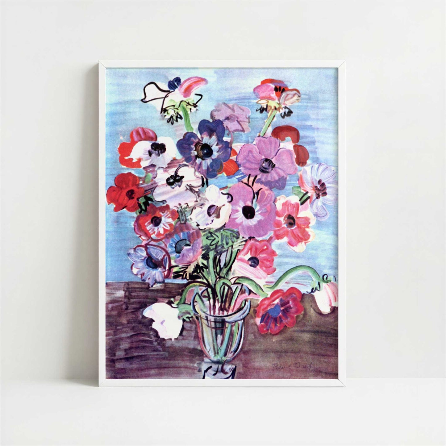 Anemones (1937) by Raoul Dufy – Art Print - Art print in white frame