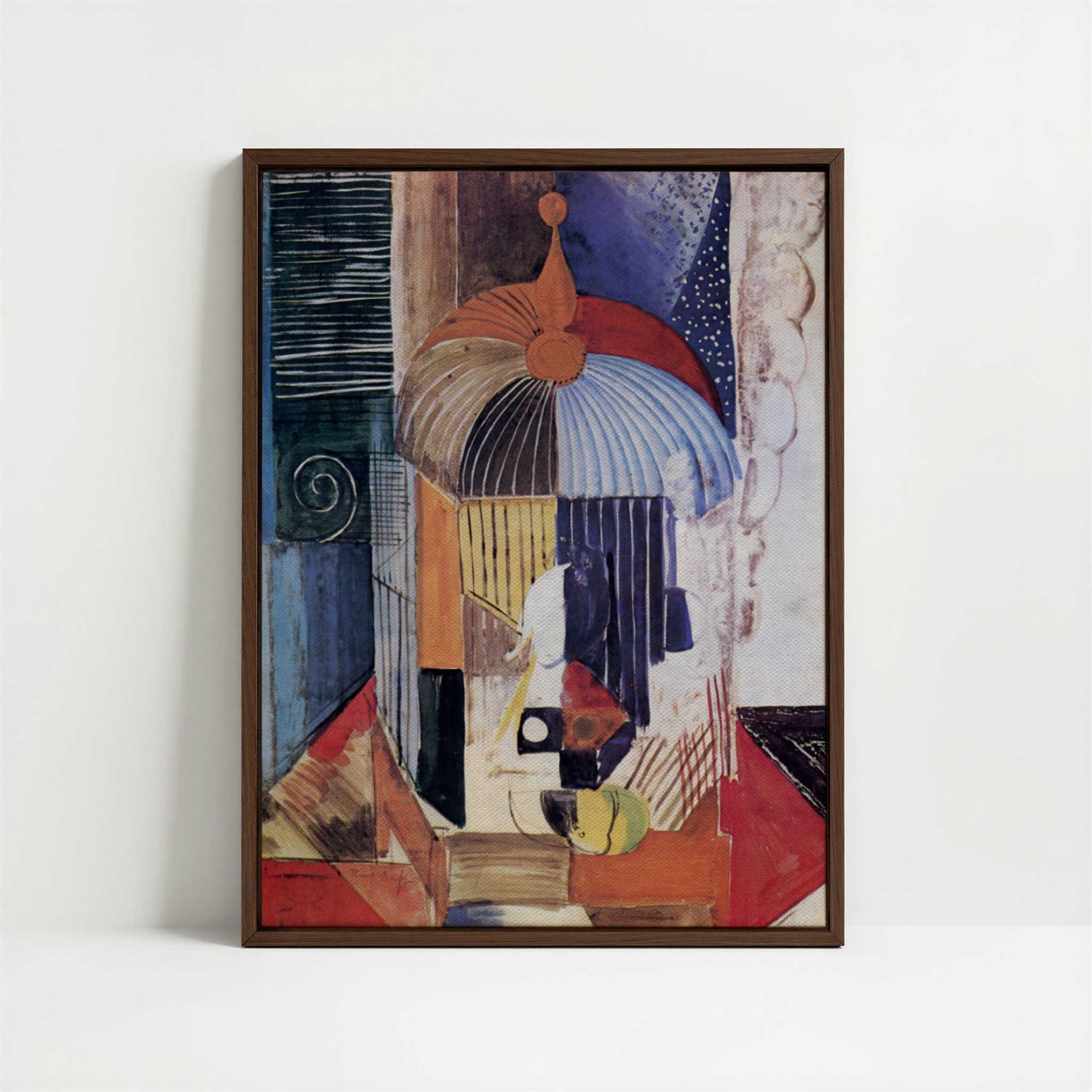 Framed Canvas - Framed canvas in dark wood color frame