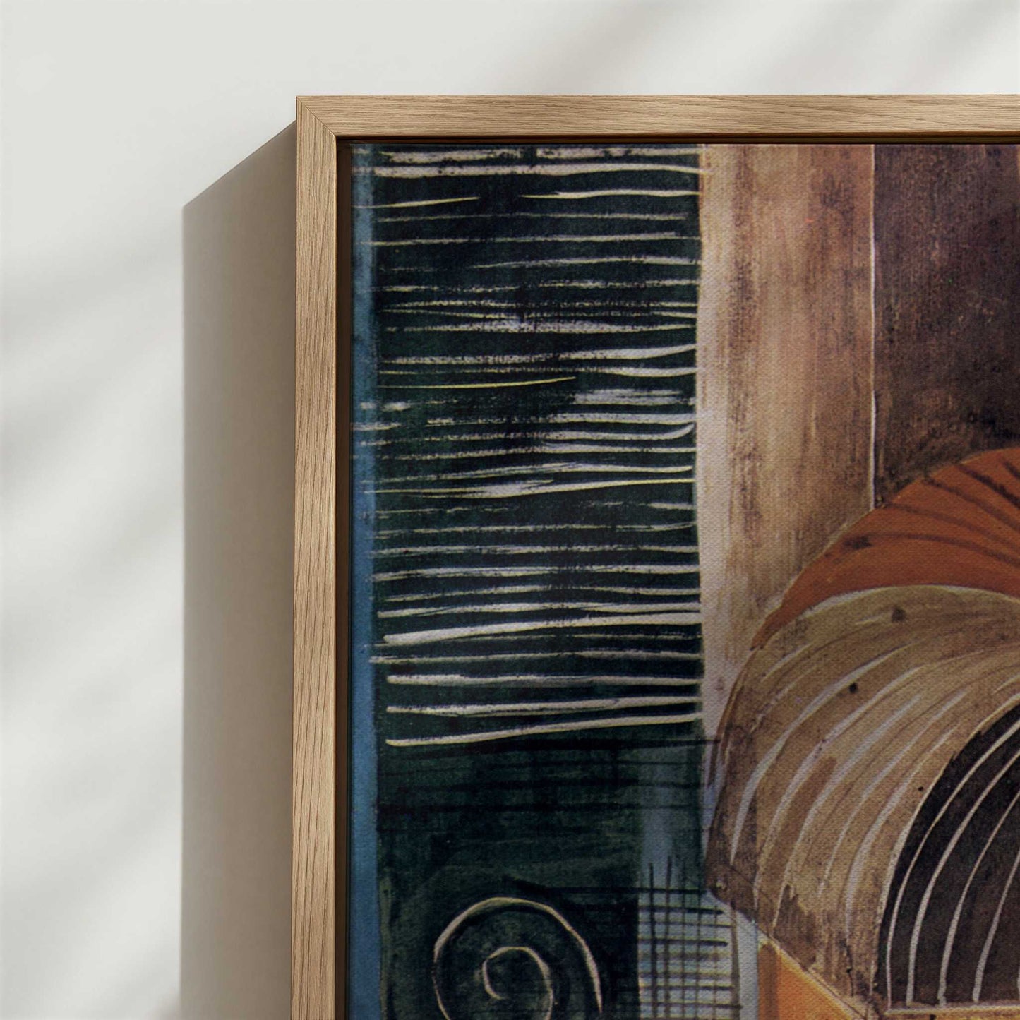 Framed Canvas - Close-up detail and texture of the framed canvas