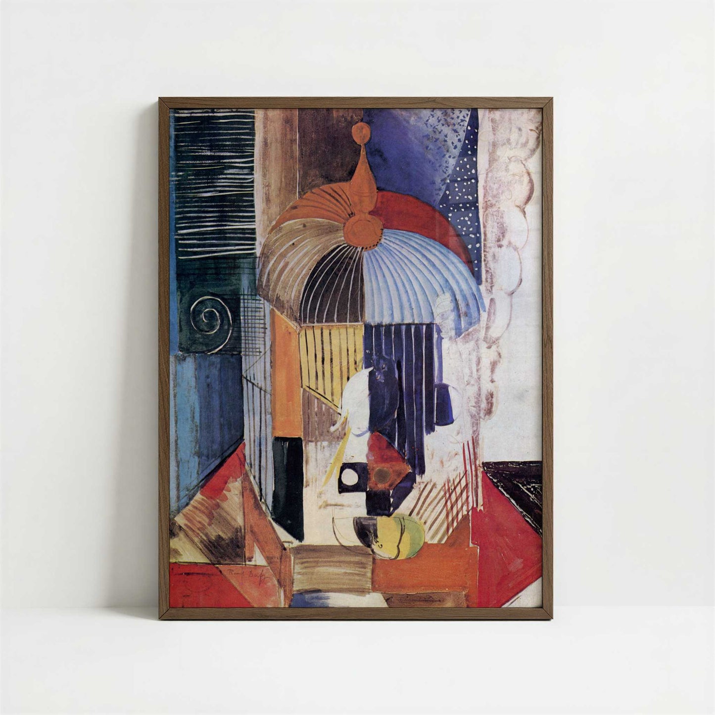 Birdcage (1914) by Raoul Dufy – Art Print - Art print in dark wood frame
