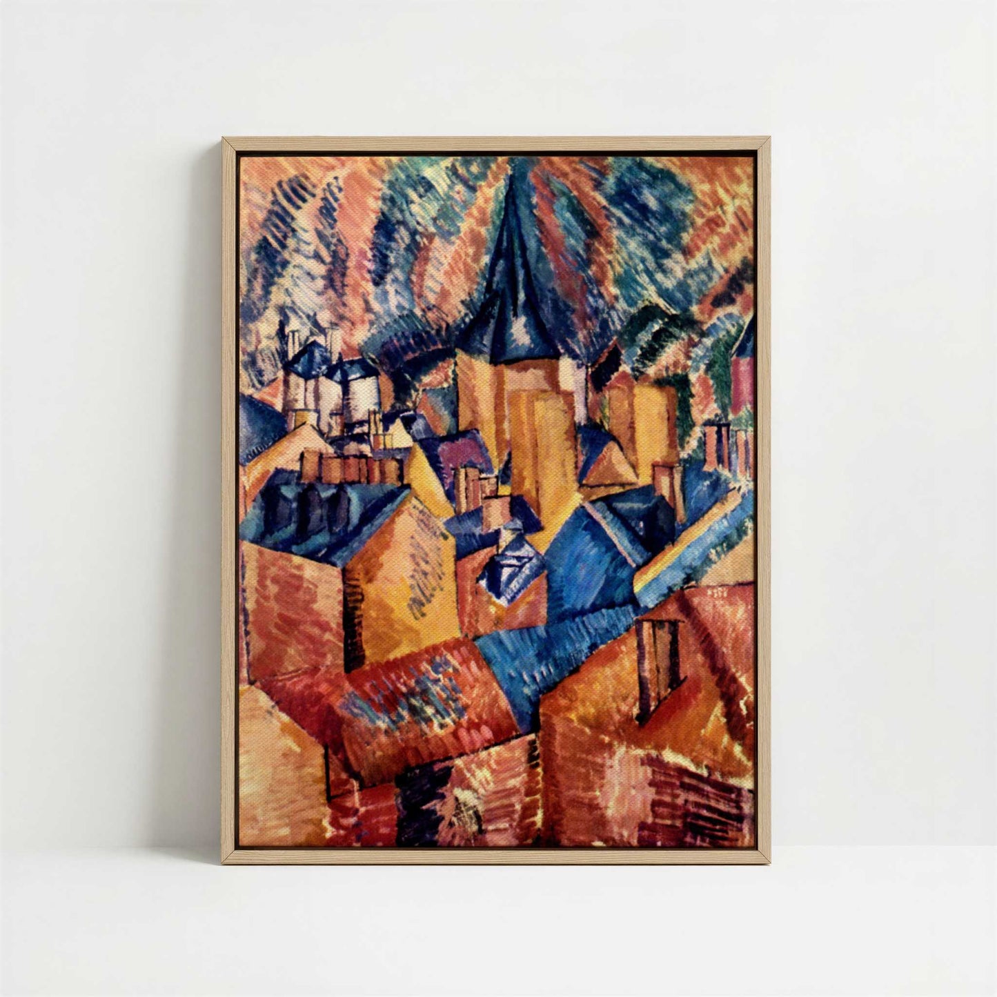 Framed Canvas - Framed canvas in oak color frame