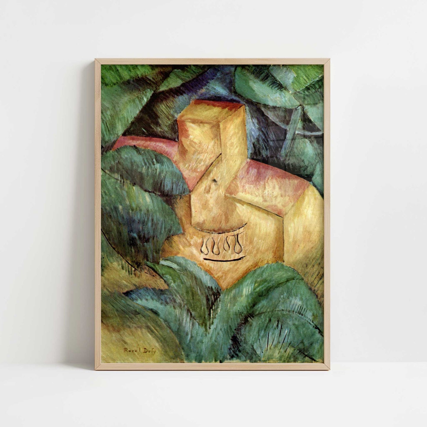 Estaque, Landscape (1908) by Raoul Dufy – Art Print - Art print in oak frame