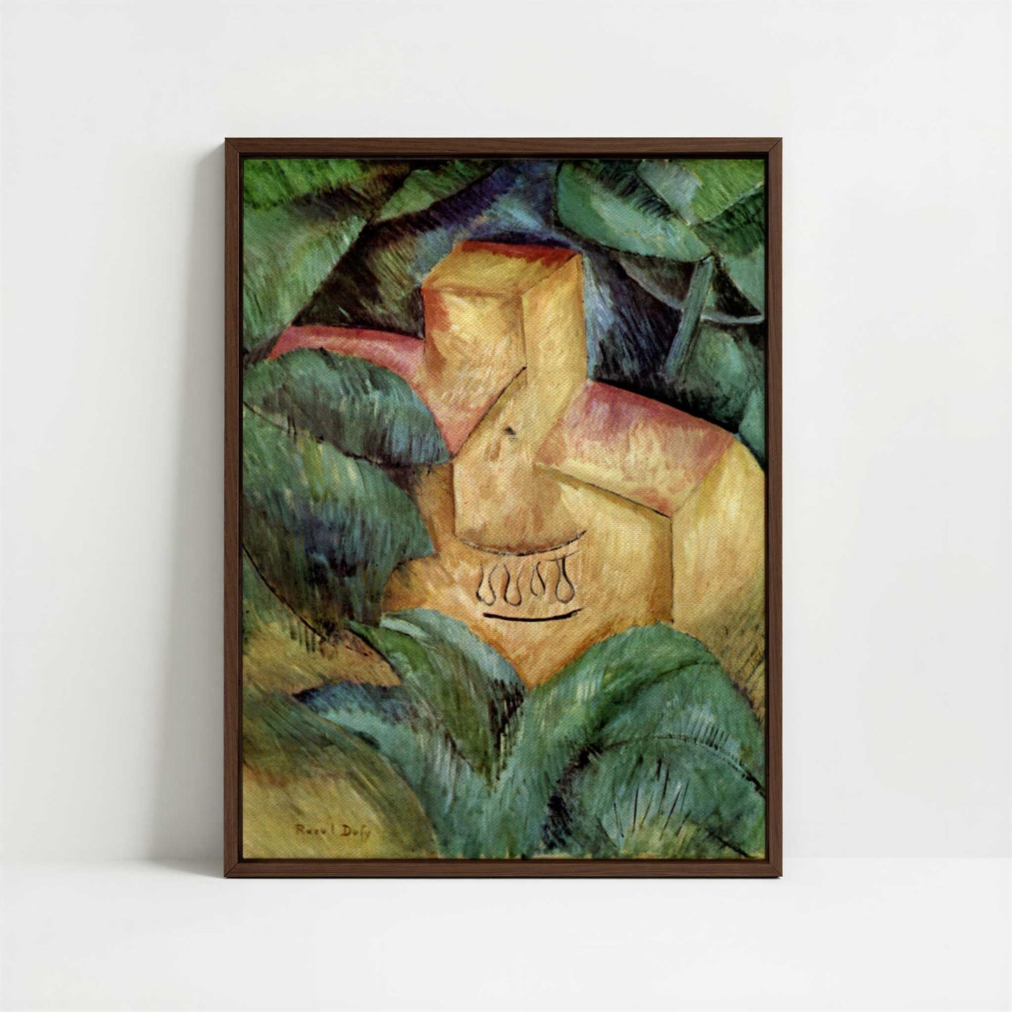 Framed Canvas - Framed canvas in dark wood color frame