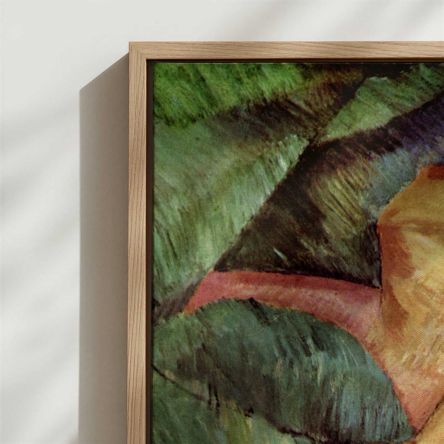 Framed Canvas - Close-up detail and texture of the framed canvas