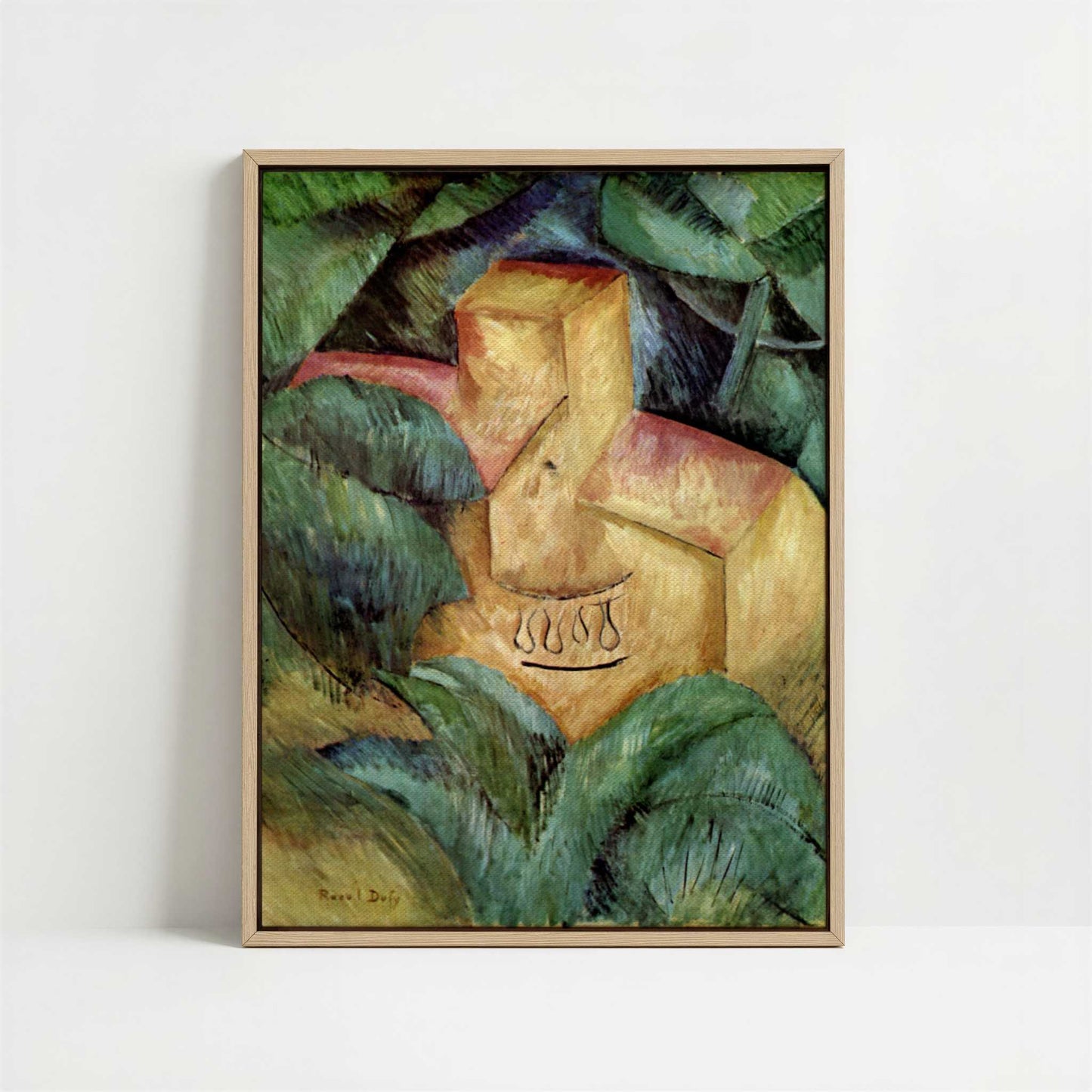 Framed Canvas - Framed canvas in oak color frame