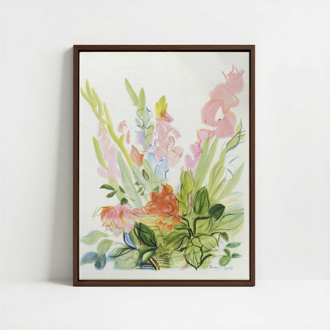 Framed Canvas - Framed canvas in dark wood color frame