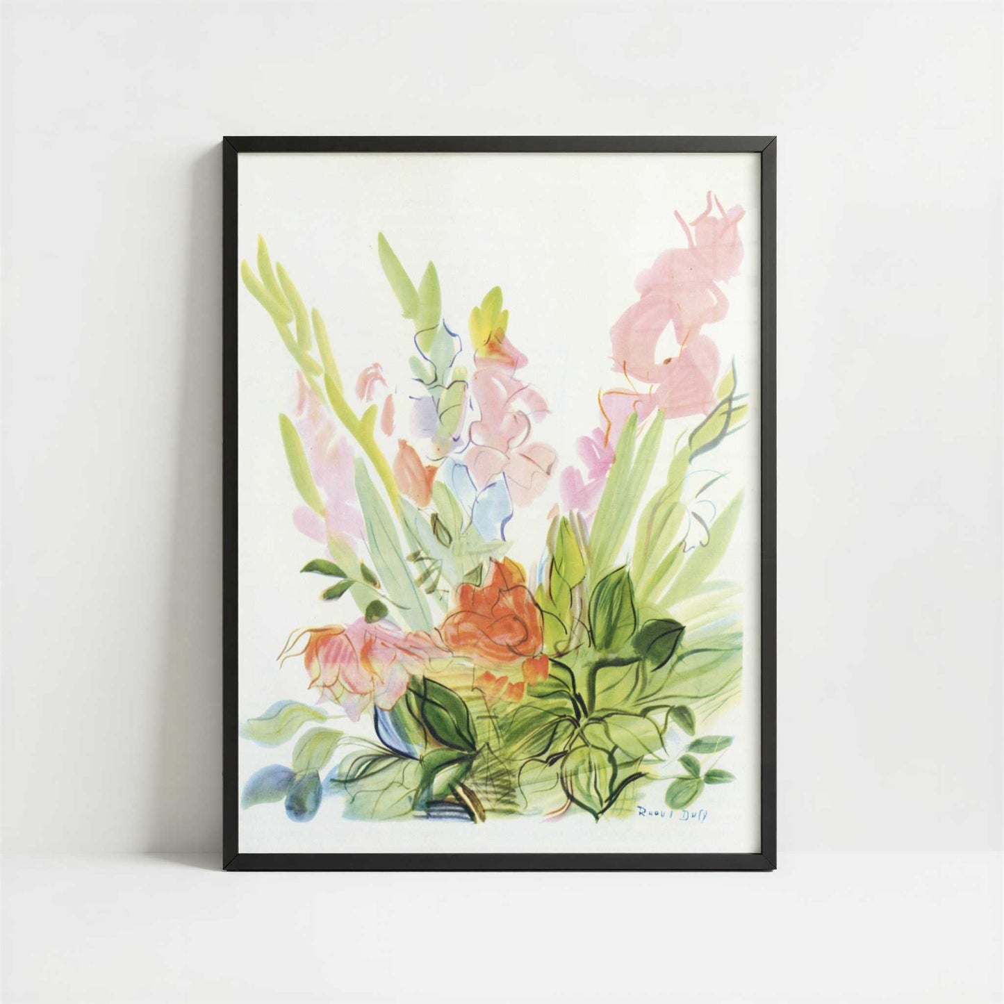 Gladioli (1942) by Raoul Dufy – Art Print - Art print in black frame