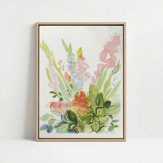 Framed Canvas - Framed canvas in oak color frame