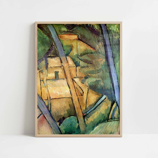 House Amongst the Trees (1908) by Raoul Dufy – Art Print - Art print in oak frame