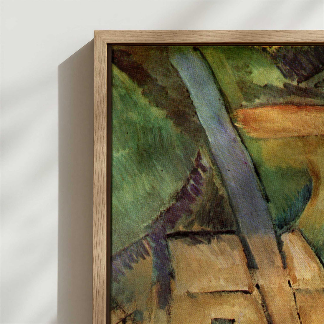 Framed Canvas - Close-up detail and texture of the framed canvas