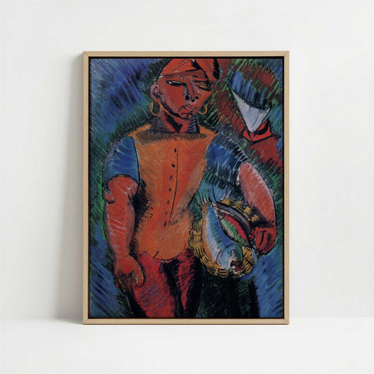 Framed Canvas - Framed canvas in oak color frame