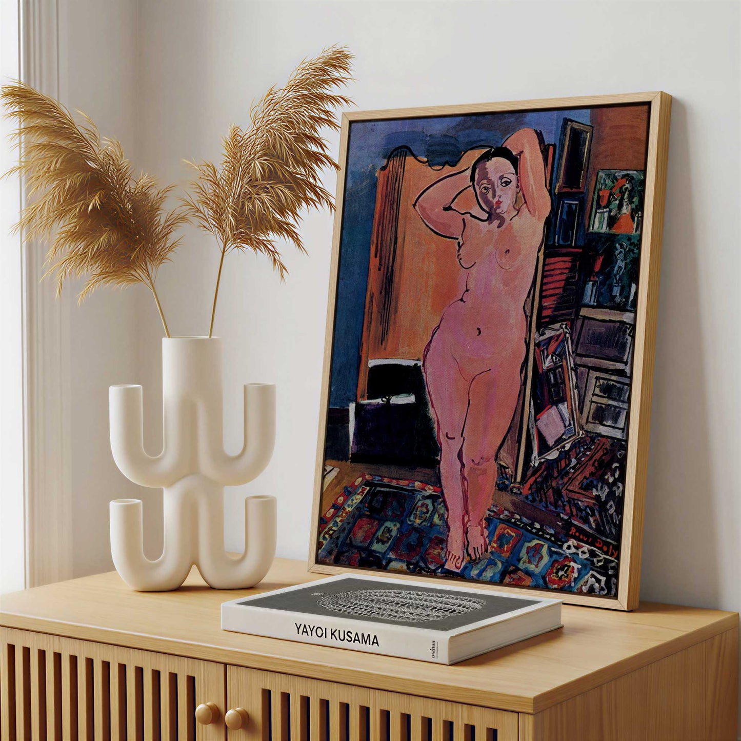 Framed Canvas - Framed canvas in a stylish interior setting