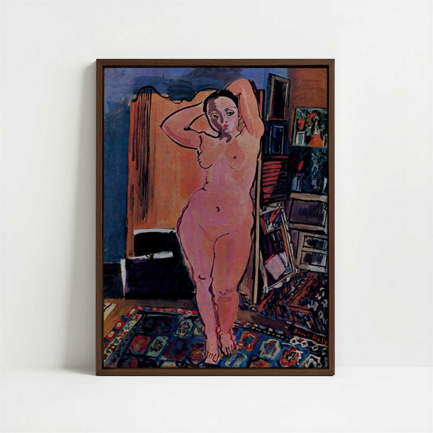 Framed Canvas - Framed canvas in dark wood color frame