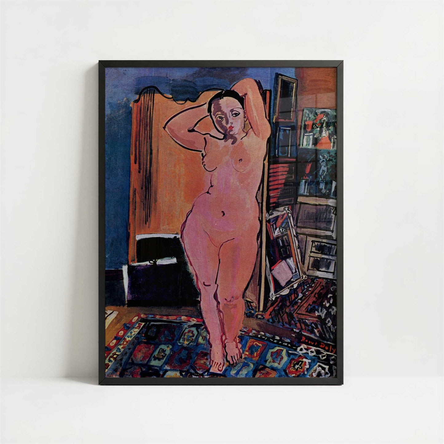 Nude (1928) by Raoul Dufy – Art Print - Art print in black frame