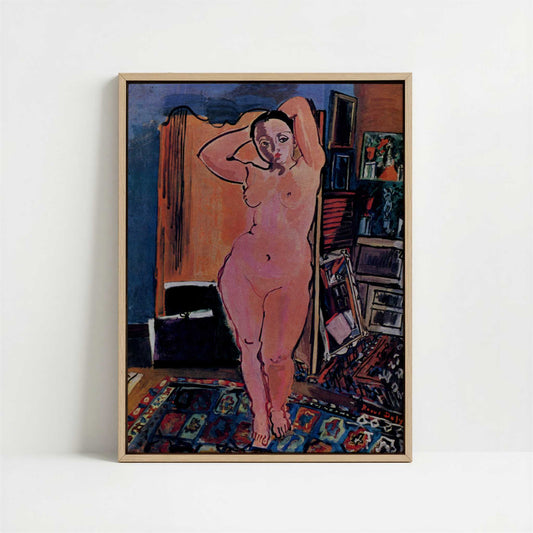 Framed Canvas - Framed canvas in oak color frame