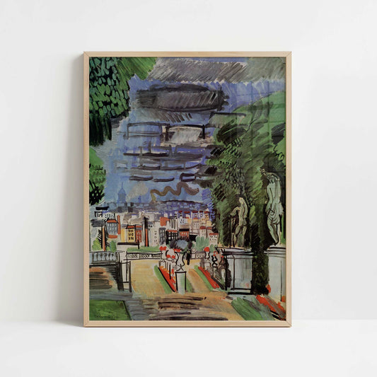 Park of Saint-Cloud (1924) by Raoul Dufy – Art Print - Art print in oak frame