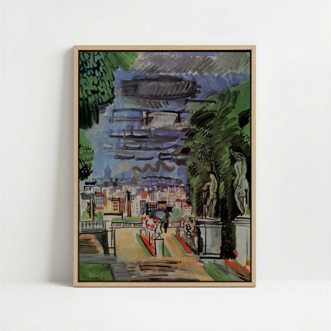 Framed Canvas - Framed canvas in oak color frame
