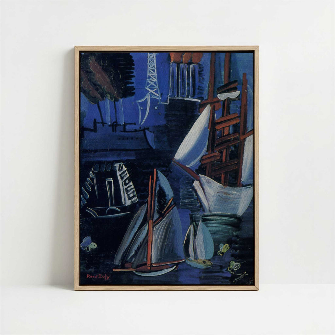 Framed Canvas - Framed canvas in oak color frame