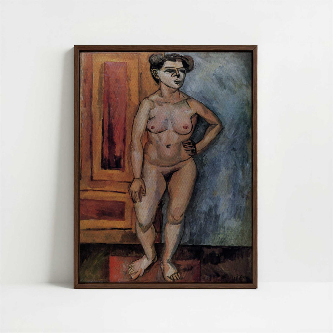 Framed Canvas - Framed canvas in dark wood color frame