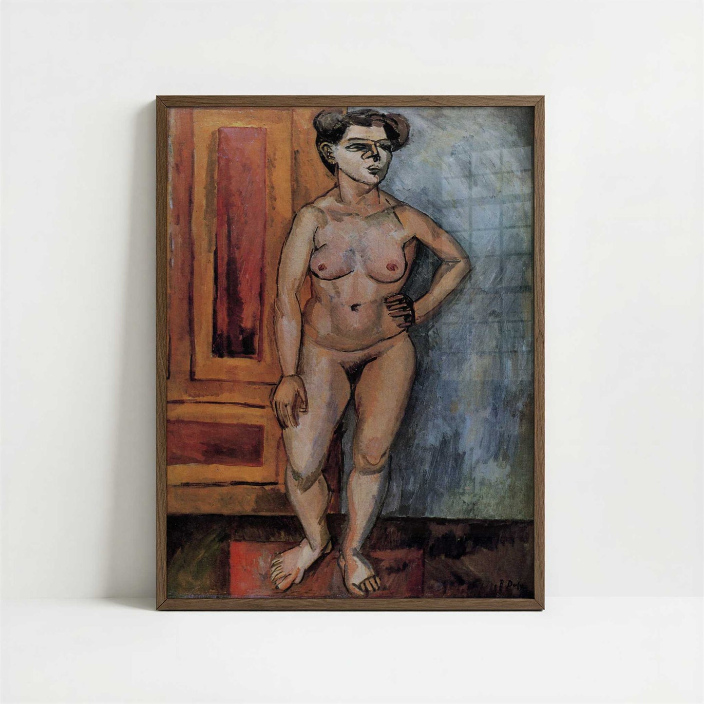 Standing Nude (1909) by Raoul Dufy – Art Print - Art print in dark wood frame