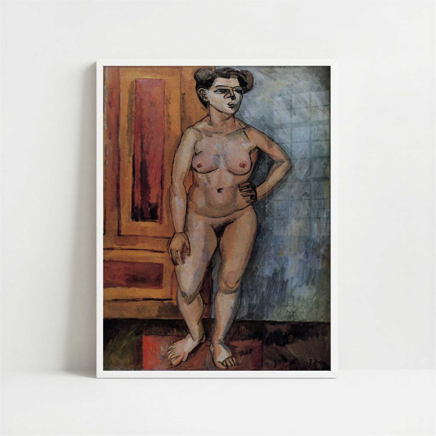 Standing Nude (1909) by Raoul Dufy – Art Print - Art print in white frame