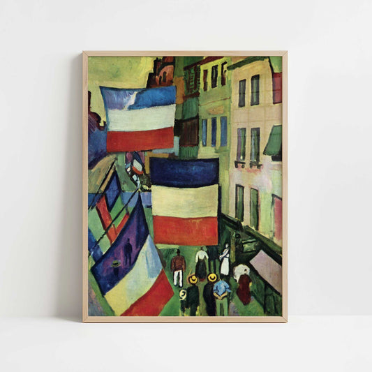 Street with Flags (1906) by Raoul Dufy – Art Print - Art print in oak frame