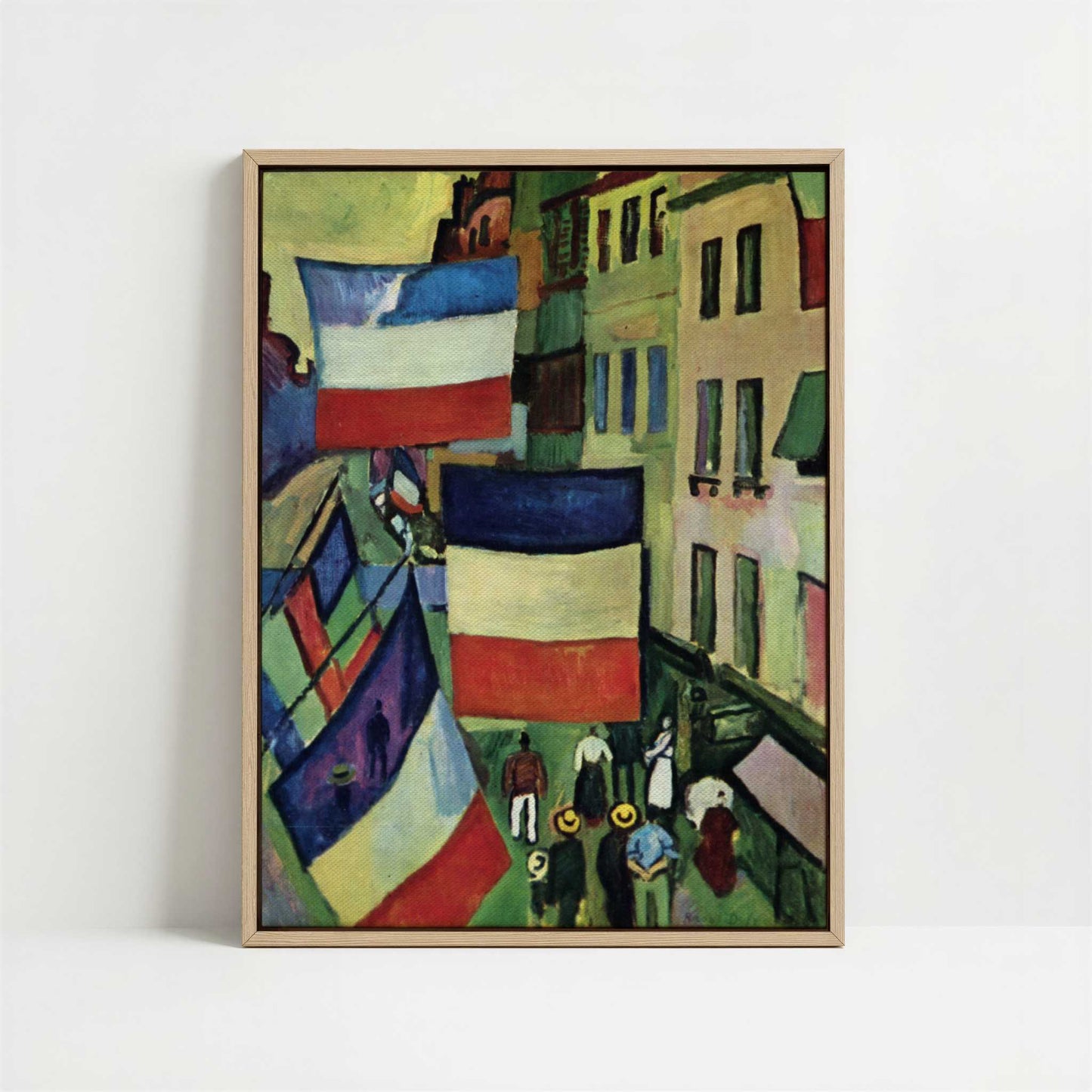 Framed Canvas - Framed canvas in oak color frame