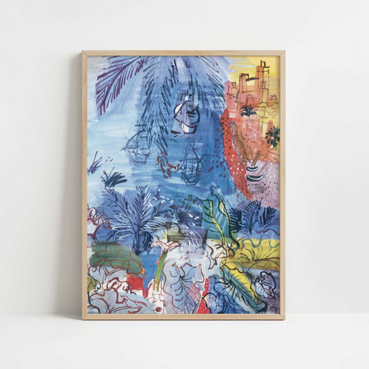The Castle by the Sea (1920s) by Raoul Dufy – Art Print - Art print in oak frame