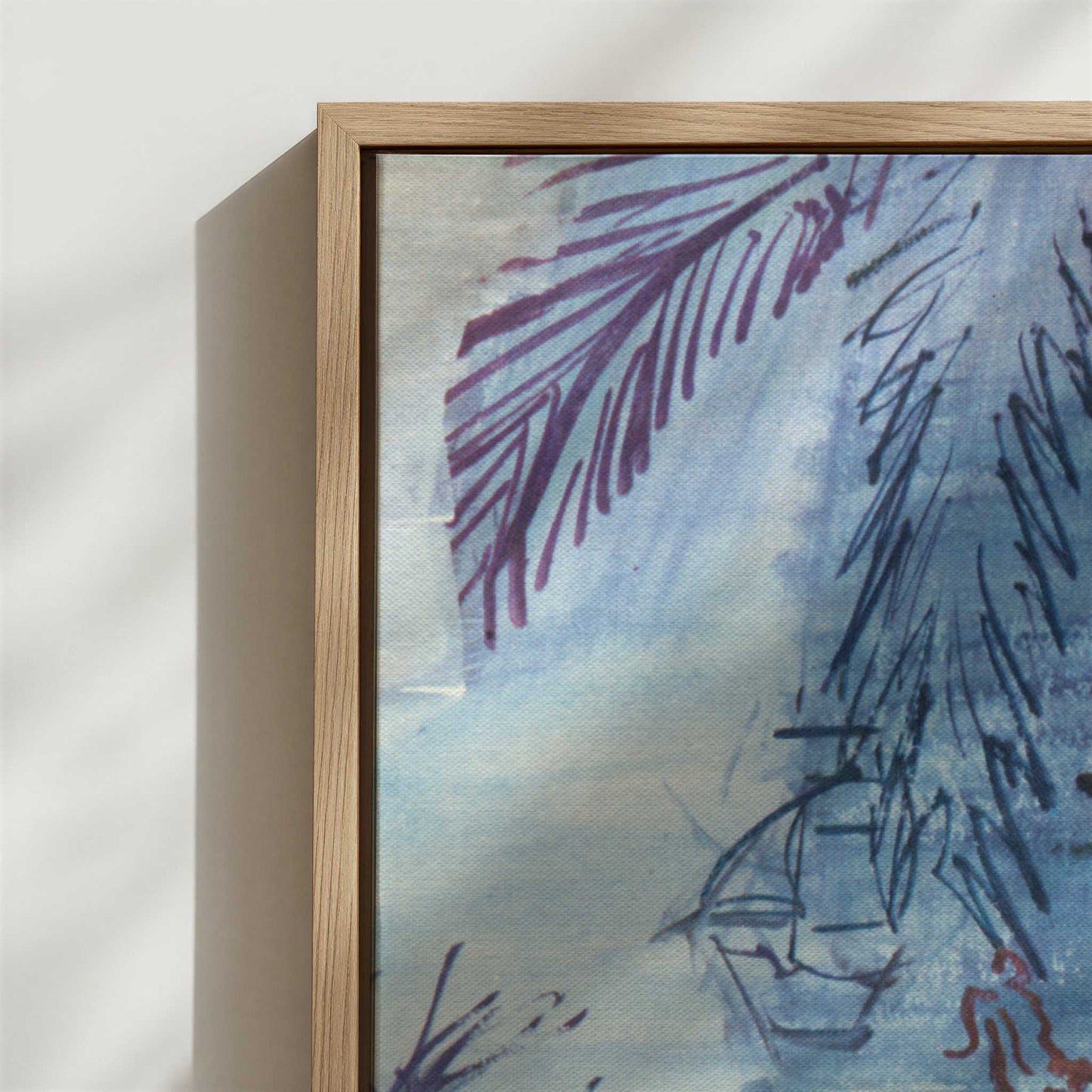 Framed Canvas - Close-up detail and texture of the framed canvas