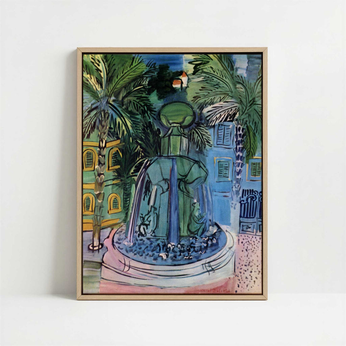 Framed Canvas - Framed canvas in oak color frame