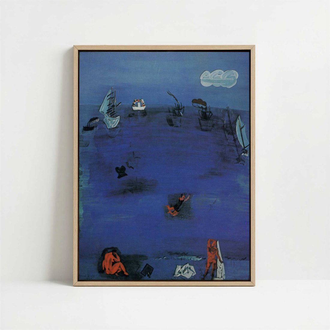 Framed Canvas - Framed canvas in oak color frame