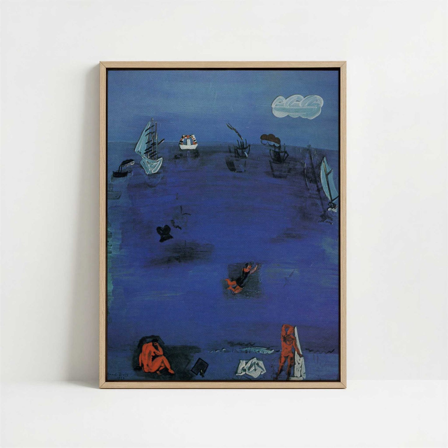 Framed Canvas - Framed canvas in oak color frame
