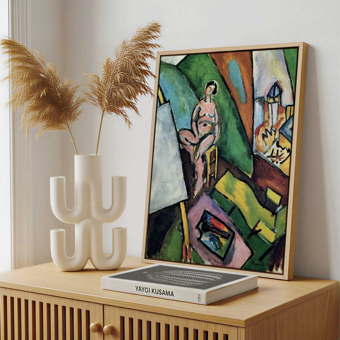 Framed Canvas - Framed canvas in a stylish interior setting